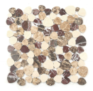 Marble Pebbles Mosaics Heart Shape - Coffee Marble Pebbles Mosaics Heart Shape - Coffee